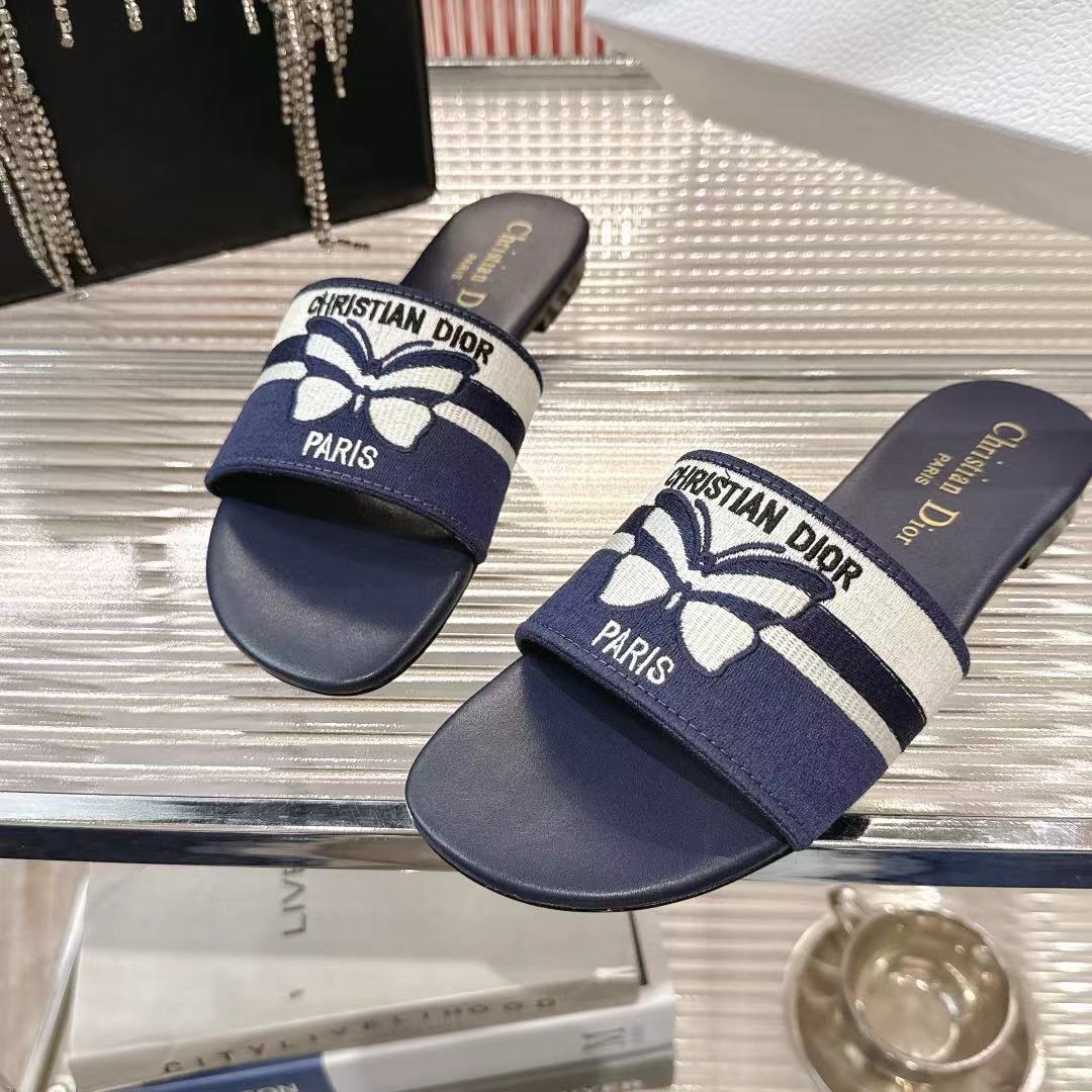 Dior Miss Dior Women's Slides Sandals CD Logo Embroidery Summer New 9 i1742442078156 6501 0 7