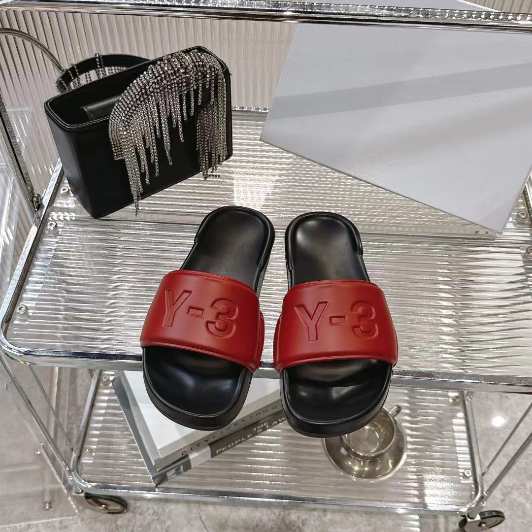 New $252 Y-3 Early Spring Slippers: Luxurious Black, Green, Red, White.