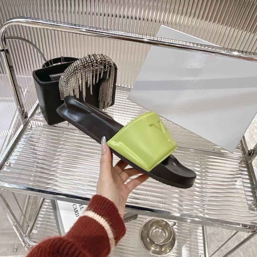 Luxurious Y-3 Early Spring Slippers: Black, Green, Red, White, Original Materials - 图片 6