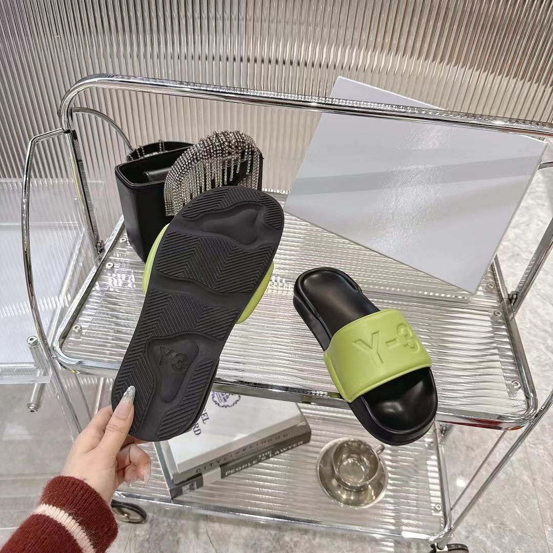 Luxurious Y-3 Early Spring Slippers: Black, Green, Red, White, Original Materials - 图片 9