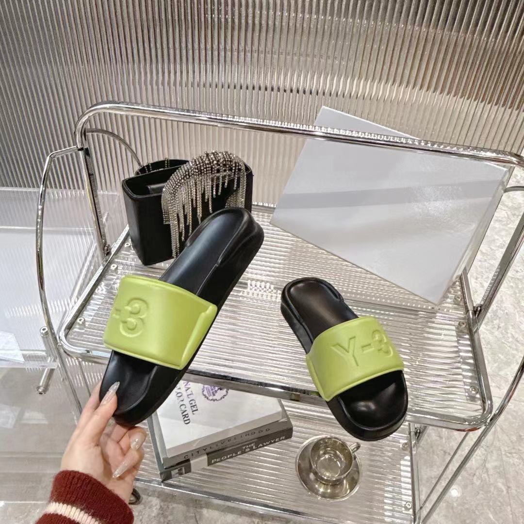 Luxurious Y-3 Early Spring Slippers: Black, Green, Red, White, Original Materials - 图片 4
