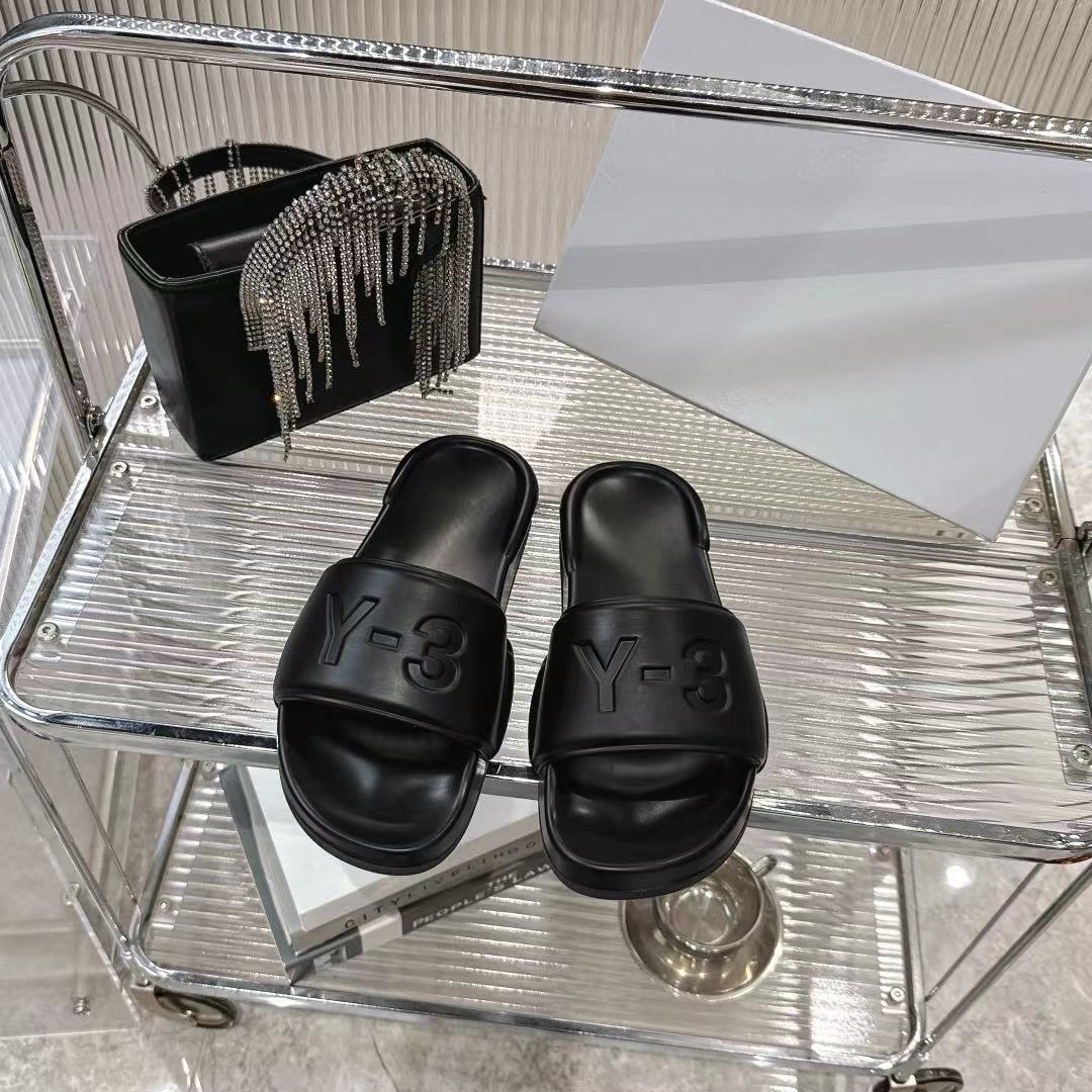 New $252 Y-3 Early Spring Slippers: Luxurious Black, Green, Red, White.