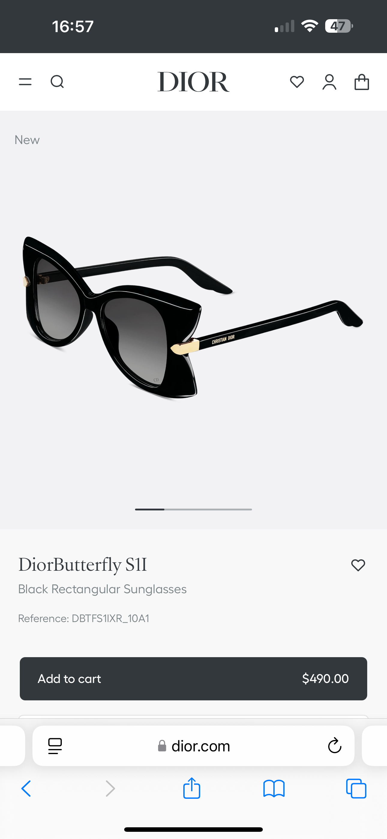  DIOR
MOD：DiorButterfly S1I
Size：53口16 145
