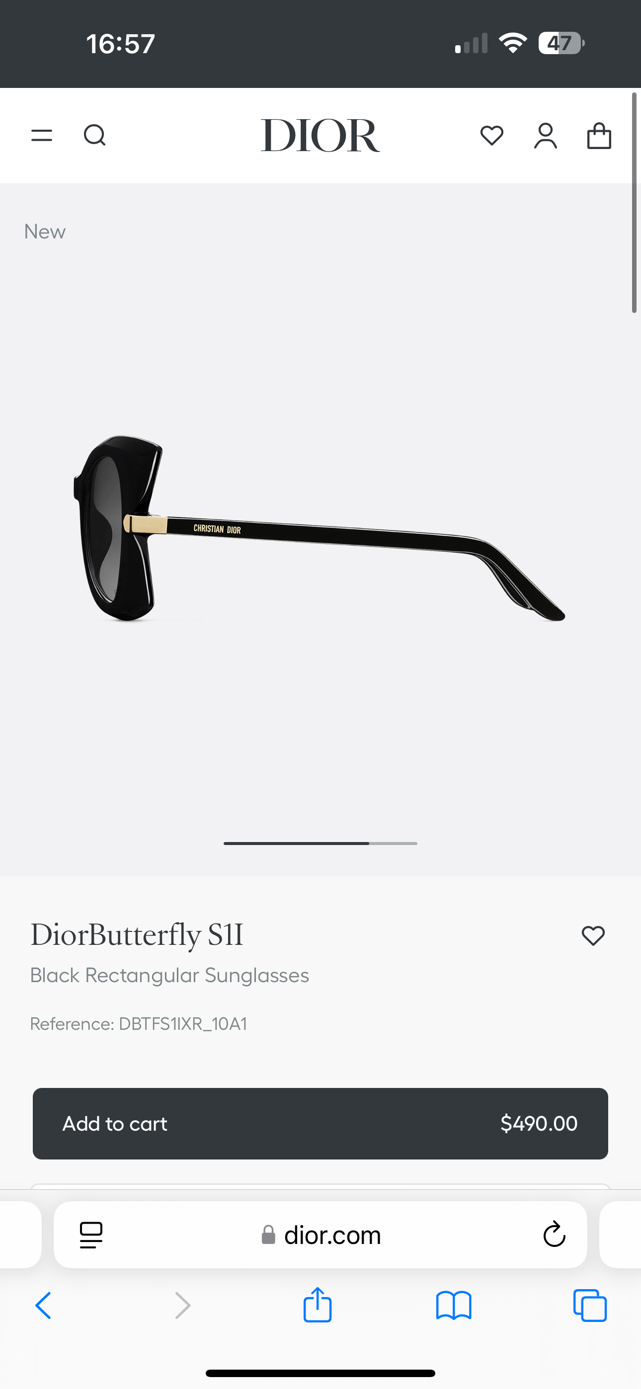  DIOR
MOD：DiorButterfly S1I
Size：53口16 145
