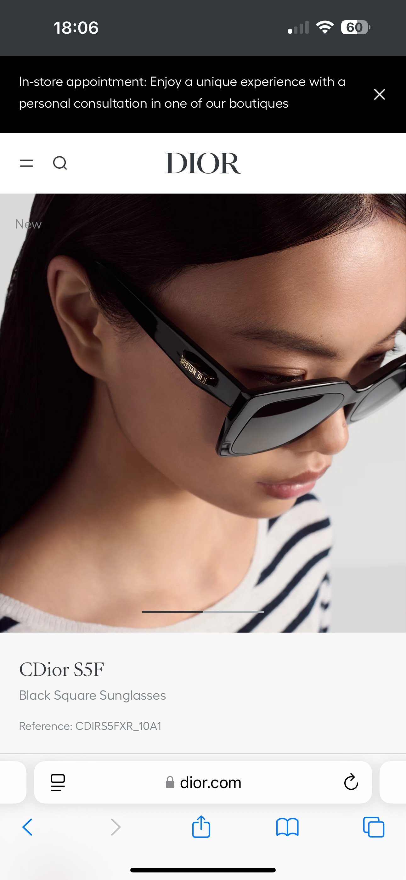  DIOR
MODCDior S5I
Size55口18 145
