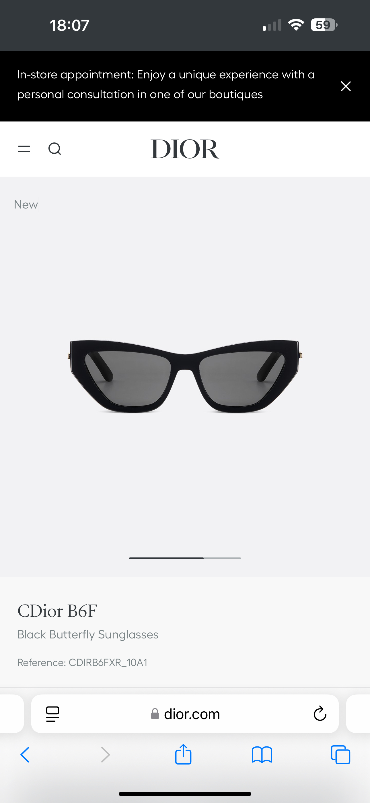  DIOR
MODCDior B6I
Size56口16 145
