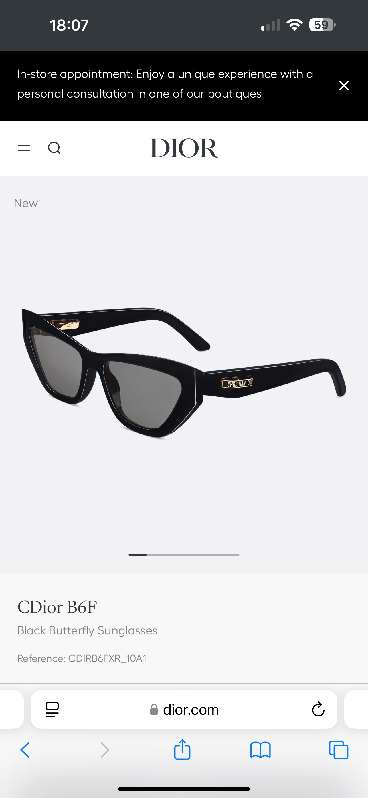  DIOR
MODCDior B6I
Size56口16 145
