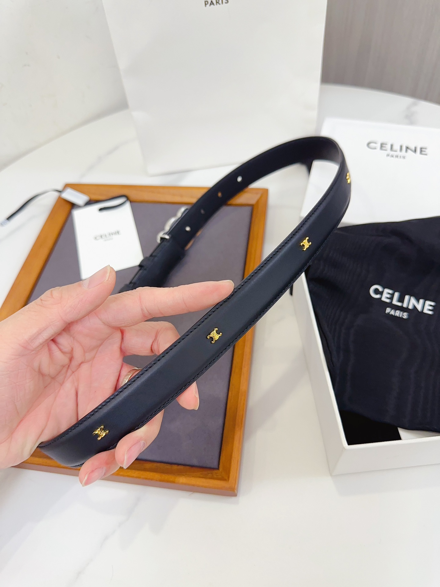 CELINE思琳塞琳全新升级升级全钢五金原厂皮料正品IP电镀钢扣尺寸2.5厘米