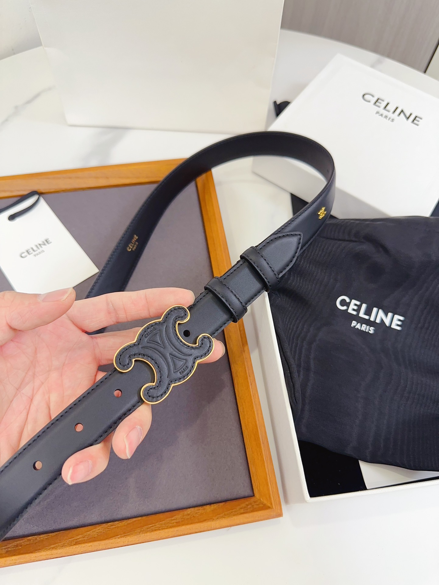 CELINE思琳塞琳全新升级升级全钢五金原厂皮料正品IP电镀钢扣尺寸2.5厘米