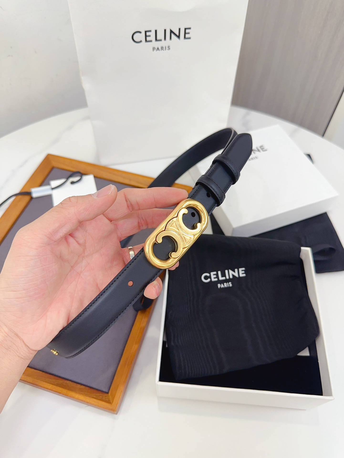 CELINE思琳塞琳全新升级升级全钢五金原厂皮料正品IP电镀钢扣尺寸2.5厘米