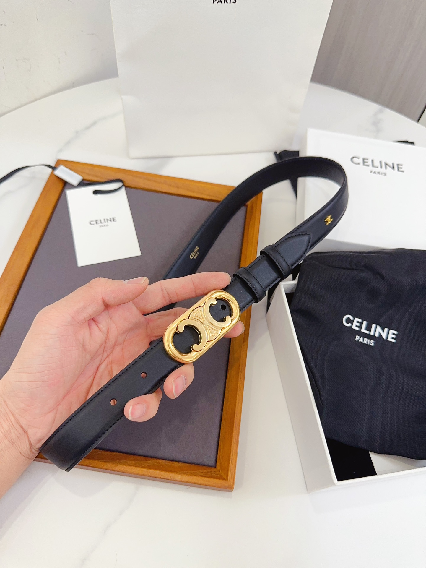 CELINE思琳塞琳全新升级升级全钢五金原厂皮料正品IP电镀钢扣尺寸2.5厘米