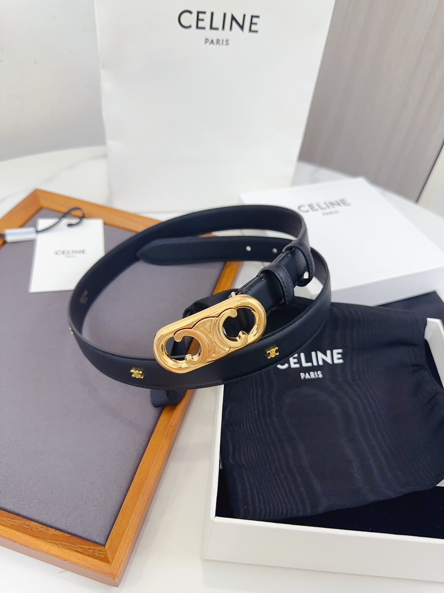 CELINE思琳塞琳全新升级升级全钢五金原厂皮料正品IP电镀钢扣尺寸2.5厘米