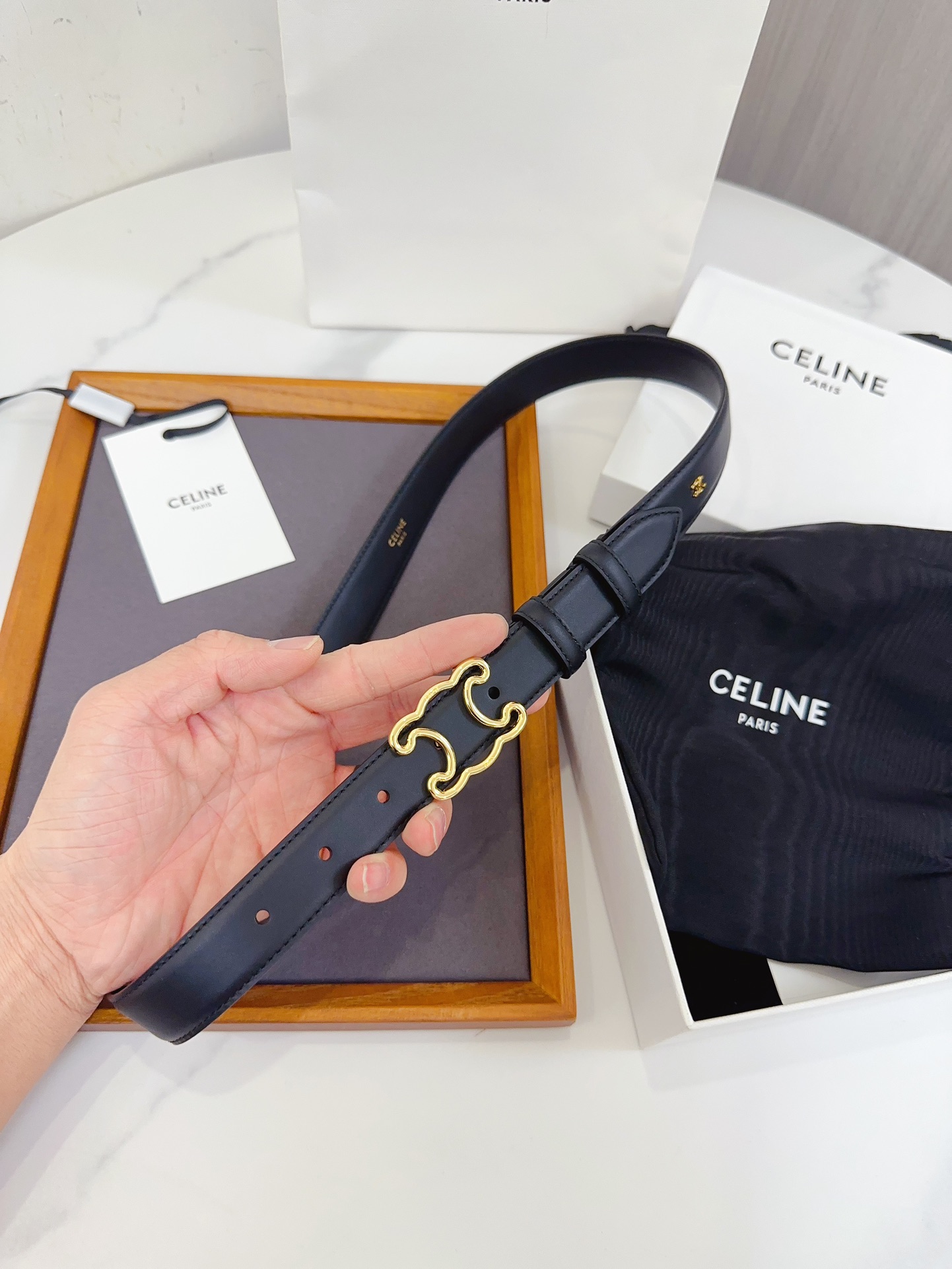 CELINE思琳塞琳全新升级升级全钢五金原厂皮料正品IP电镀钢扣尺寸2.5厘米