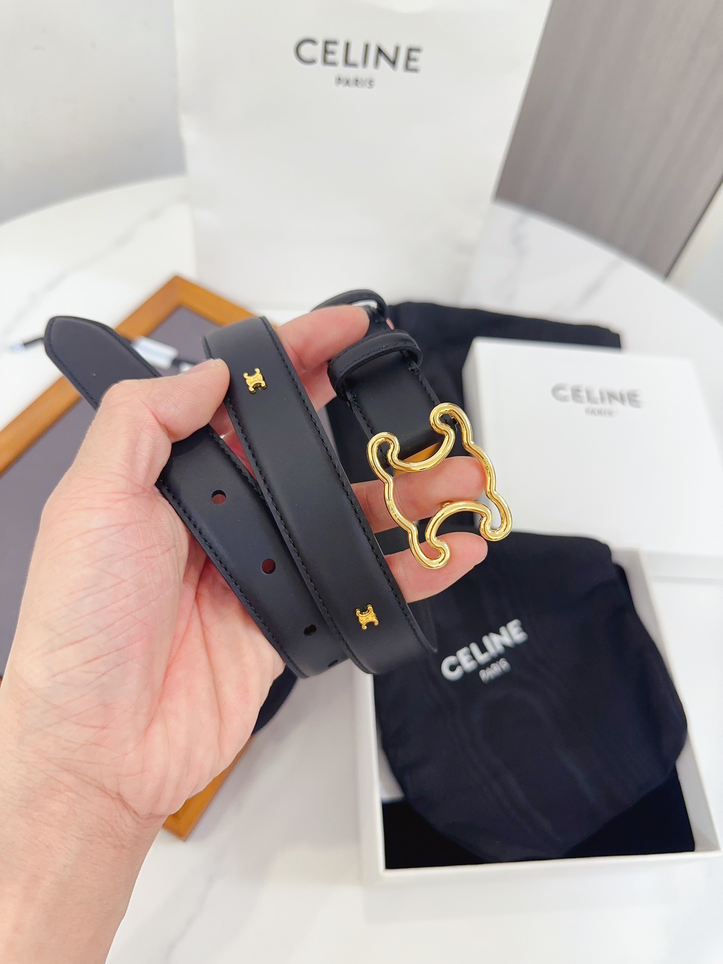 CELINE思琳塞琳全新升级升级全钢五金原厂皮料正品IP电镀钢扣尺寸2.5厘米