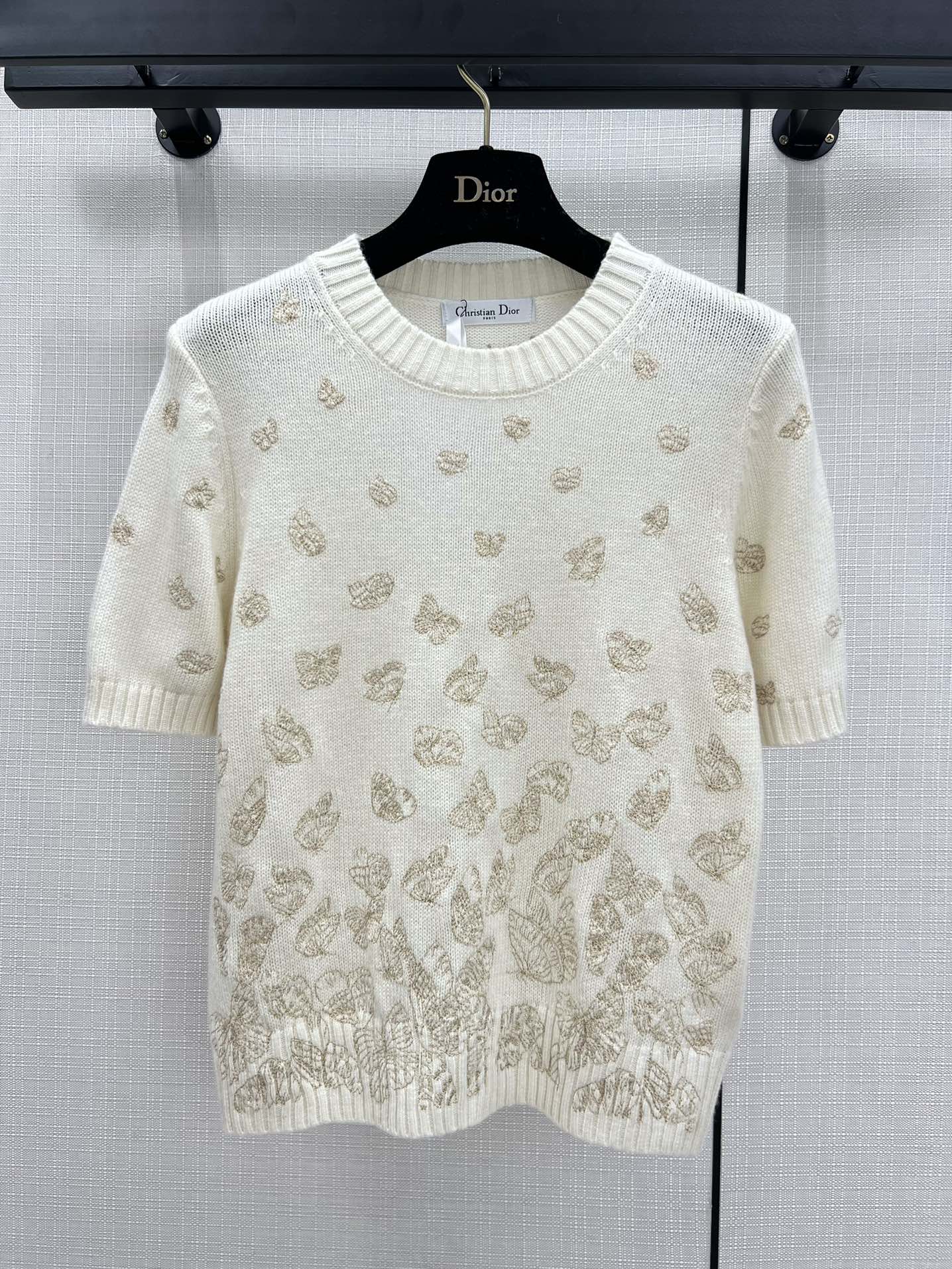 Dior Clothing Shirts & Blouses Sale Outlet Online
 Gold White Yellow Embroidery Cashmere Knitting Wool Spring Collection