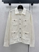 Chanel Clothing Cardigans Coats & Jackets Knit Sweater White Openwork Knitting Spring/Summer Collection