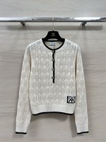 Where to find best
 Chanel Clothing Shirts & Blouses Shorts White Openwork Knitting Spring/Summer Collection Long Sleeve