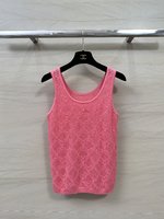 Chanel Clothing Shirts & Blouses Tank Tops&Camis Buy Replica
 White Embroidery Cotton Knitting Spring/Summer Collection Vintage