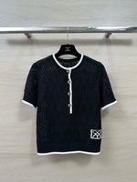 Chanel Clothing Shirts & Blouses White Openwork Knitting Spring/Summer Collection Casual