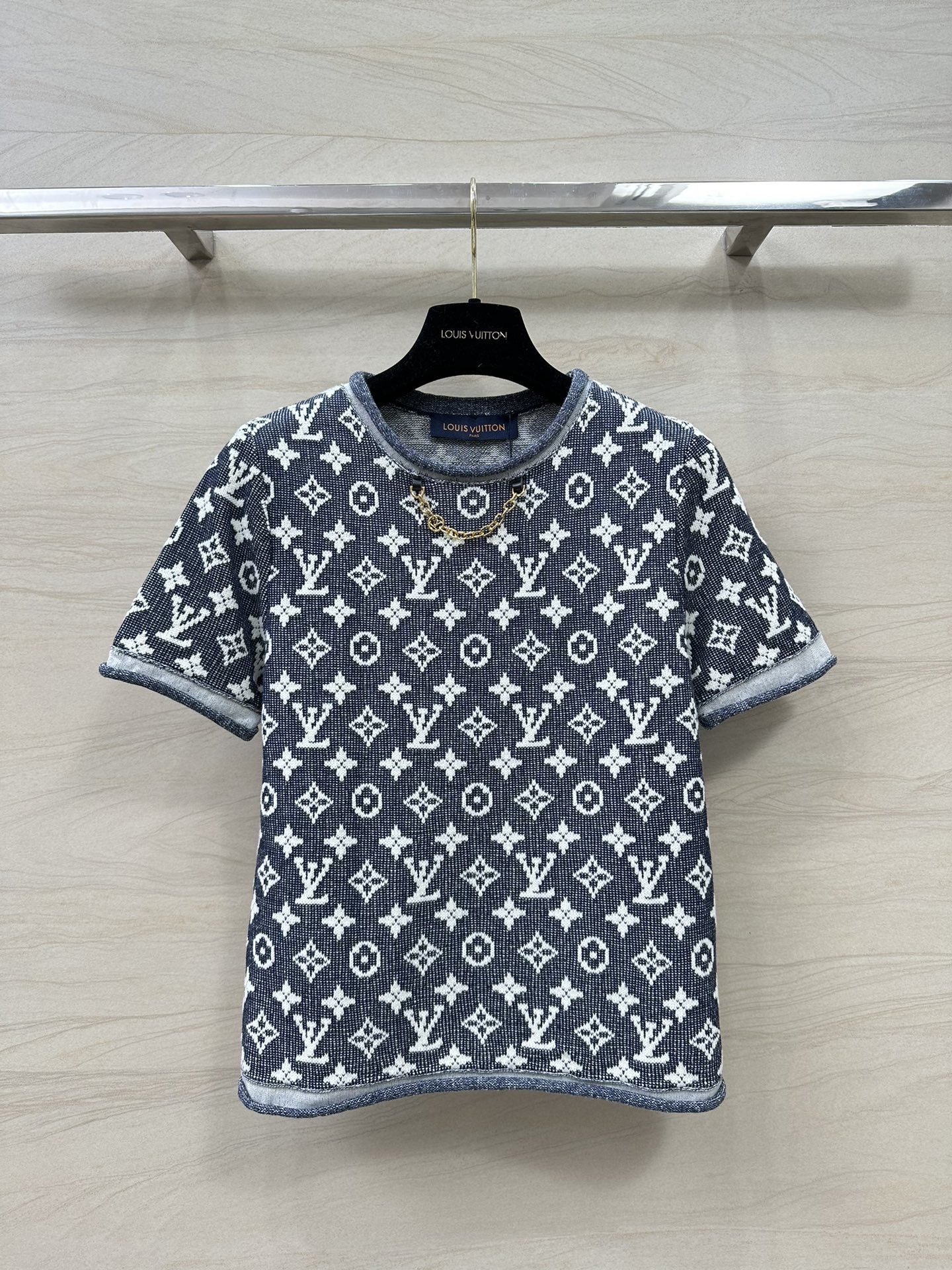 Louis Vuitton Clothing Shirts & Blouses Designer Replica
 Black Blue Grey White Knitting Wool Spring Collection Chains