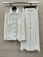 Quality AAA+ Replica
 Chanel AAAA
 Clothing Pants & Trousers Black White Cotton Knitting Spring/Summer Collection