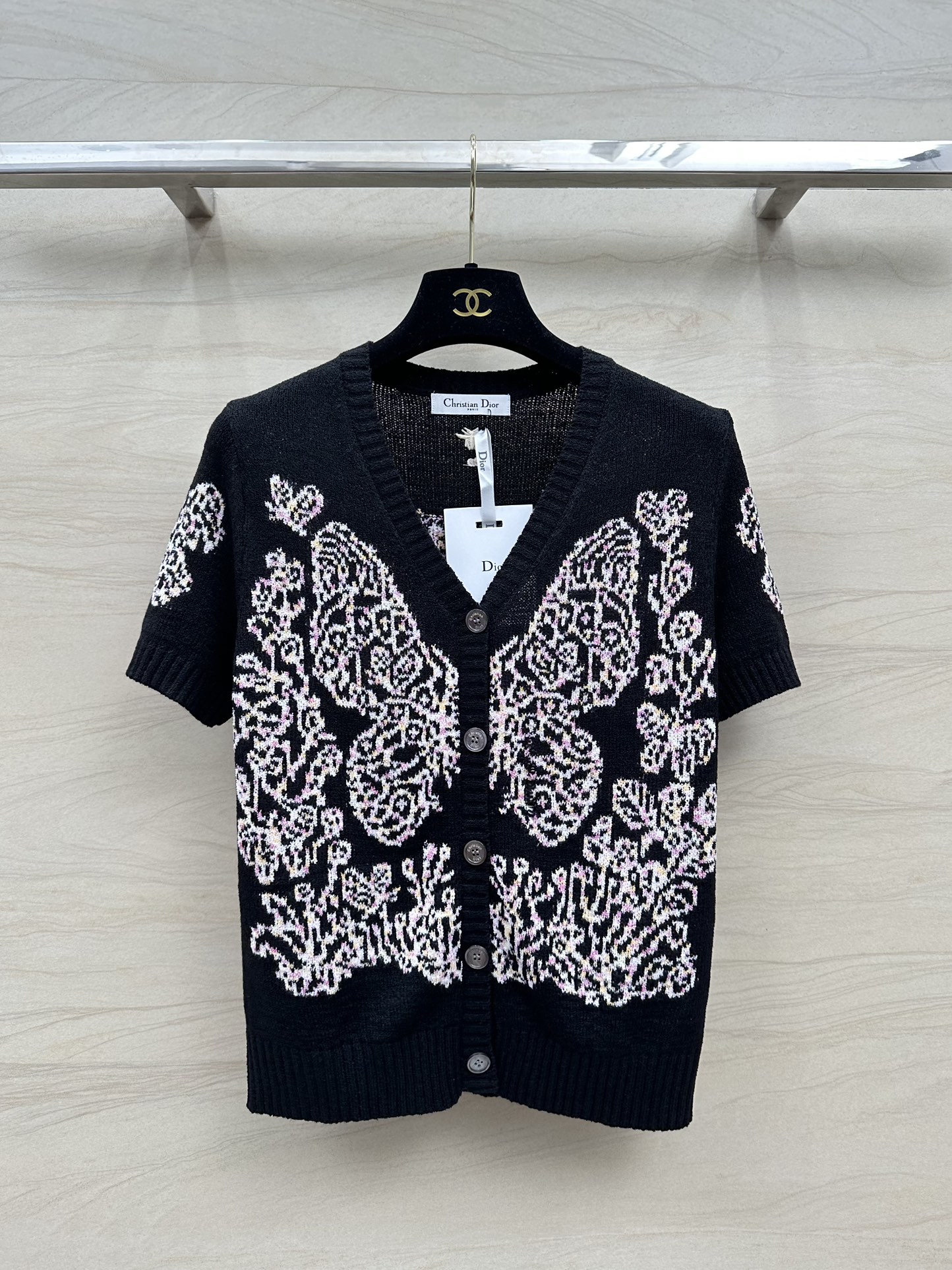 Dior Kleidung Hemden & Blusen Weiß Stickerei Kaschmir Stricken Weben Frühlingskollektion
