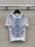 China Sale
 Dior Clothing Shirts & Blouses White Embroidery Knitting Spring Collection
