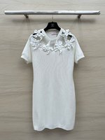 Valentino Clothing Dresses White Openwork Knitting Spring/Summer Collection