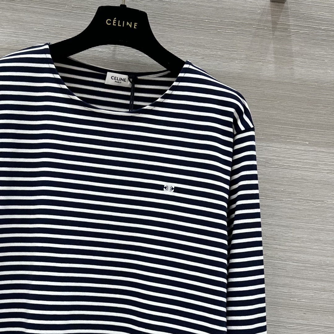 “Unique Launch: Retro Striped T-shirt with Stereo Embroidery in Pure Cotton” - 图片 4