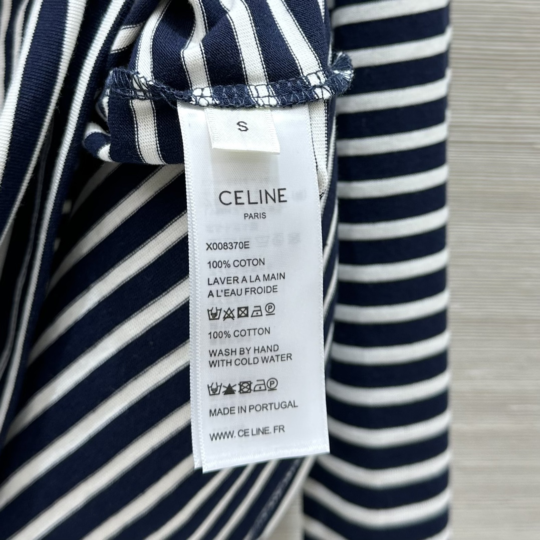 “Unique Launch: Retro Striped T-shirt with Stereo Embroidery in Pure Cotton” - 图片 8