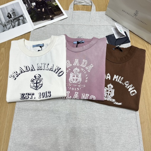 Prada Milano Vintage-Style Cotton T-Shirt with Distressed Logo Print