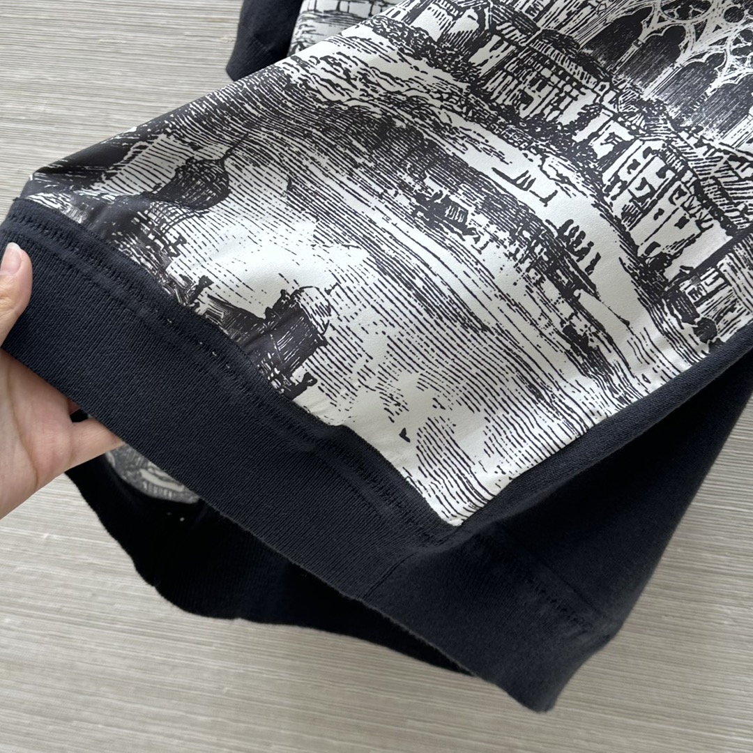 P495 Women’s Suit: Retro-Gold Fork-Print Design, Short-Sleeved, Elegant H-Style, All Sizes - 图片 6