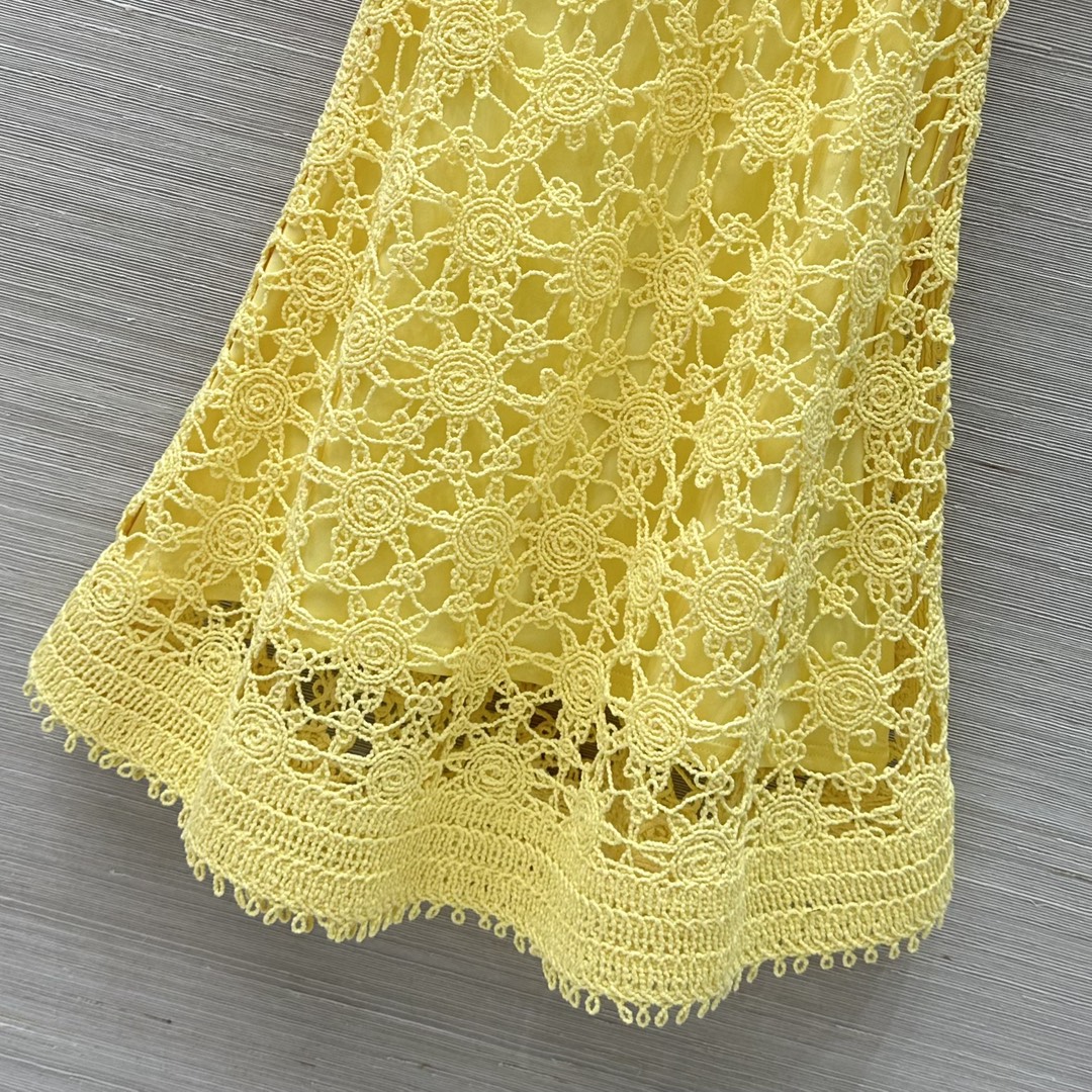 High-Quality Swiss Machine-Knit Dress with Elegant Embroidery and Luxurious Cotton Yarn. - 图片 6