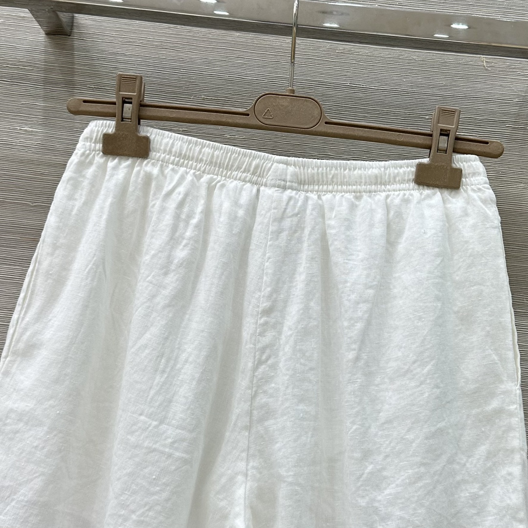 High-Quality White Linen Shorts for Women: Exclusive, Classic, Elegant Design - 图片 9
