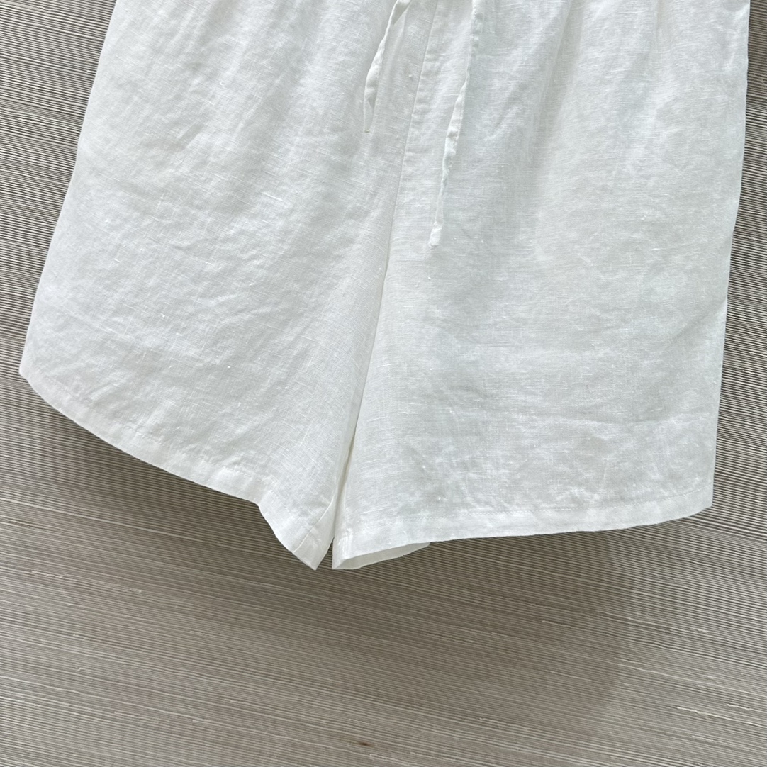 High-Quality White Linen Shorts for Women: Exclusive, Classic, Elegant Design - 图片 7