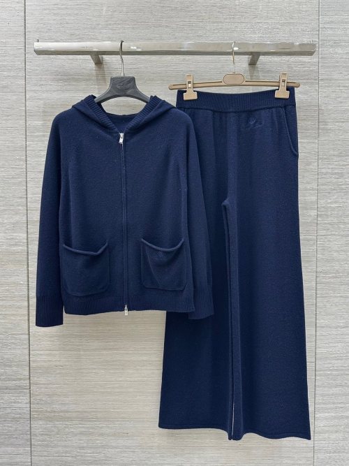Cashmere Set Women's 2 Piece Outfits Knitted Hoodies and Wide Leg Pants 1 Cashmere Set Women's 2 Piece Outfits Knitted Hoodies and Wide Leg Pants