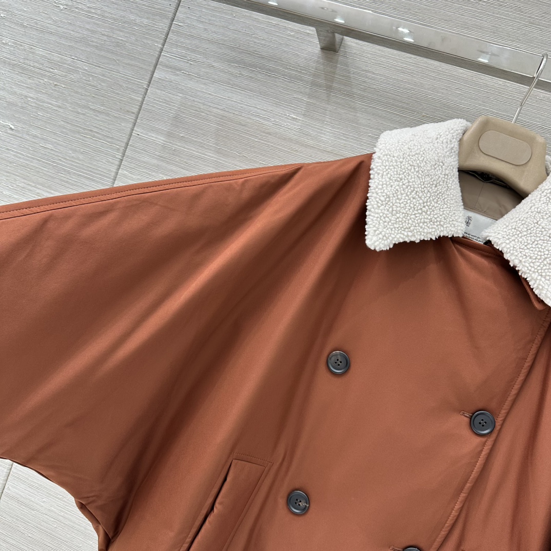 High-End Lamb’s Hair Cocoon Coat: Quality Single-Size Fall/Winter Outfit with Dust Bag – P2448 BC25 New Collection - 图片 4