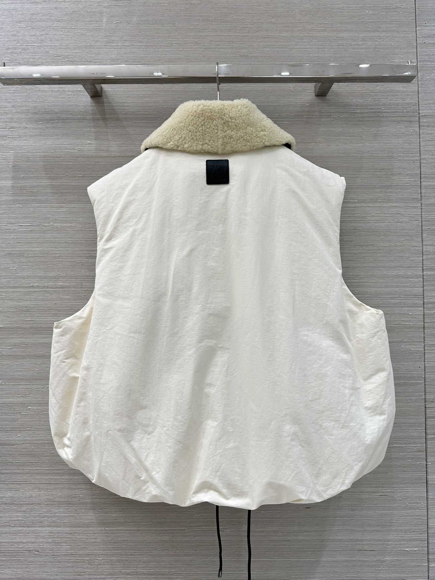 Loewe Anagram Cream White Down Vest with Shearling Collar 9 i1756316418 5245 0
