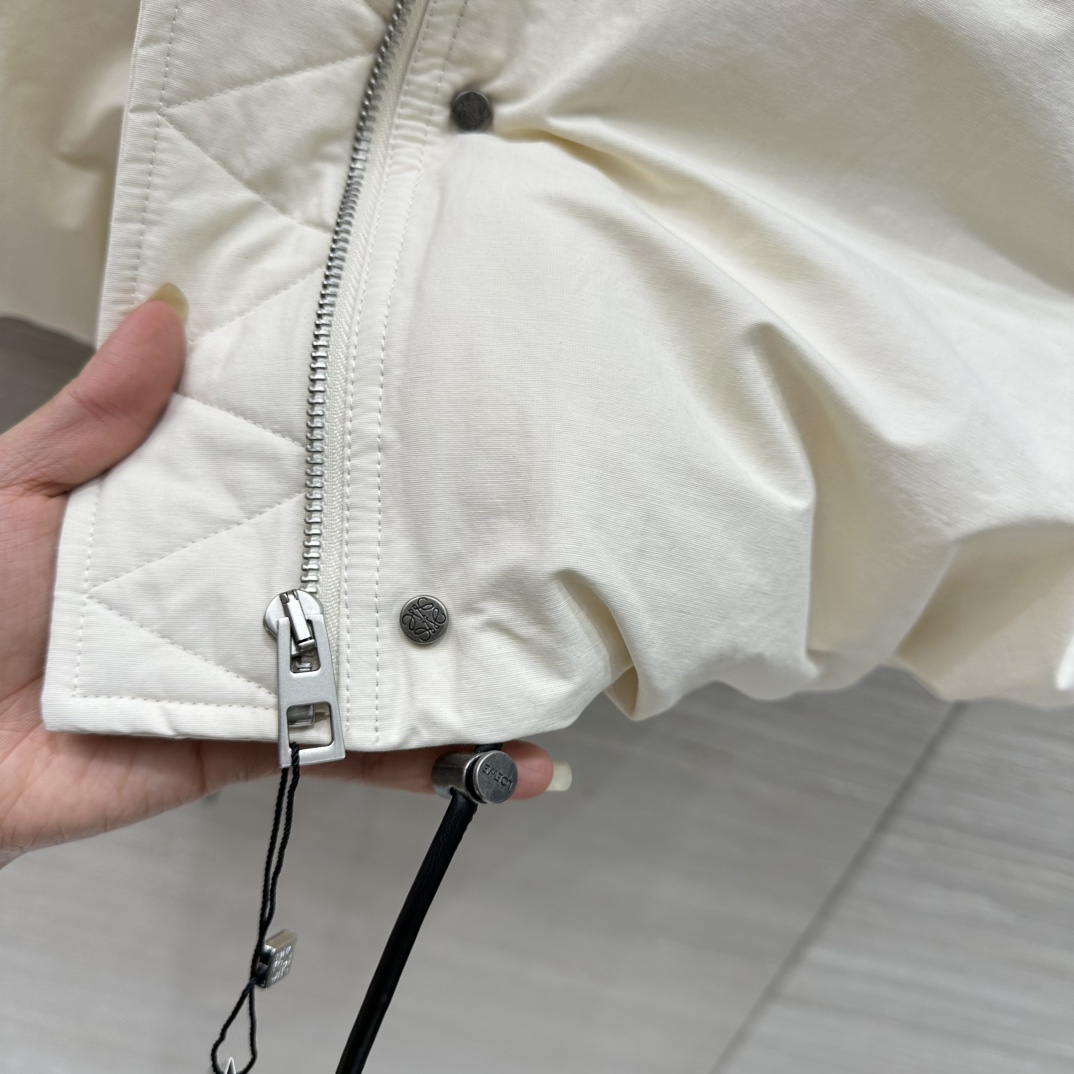 Loewe Anagram Cream White Down Vest with Shearling Collar 8 i1756316418 9706 5