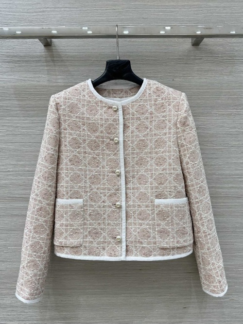 Miss D Women's Tweed Blazer - Pink Round Neck Classic Boxy Jacket 1 Miss D Women's Tweed Blazer - Pink Round Neck Classic Boxy Jacket
