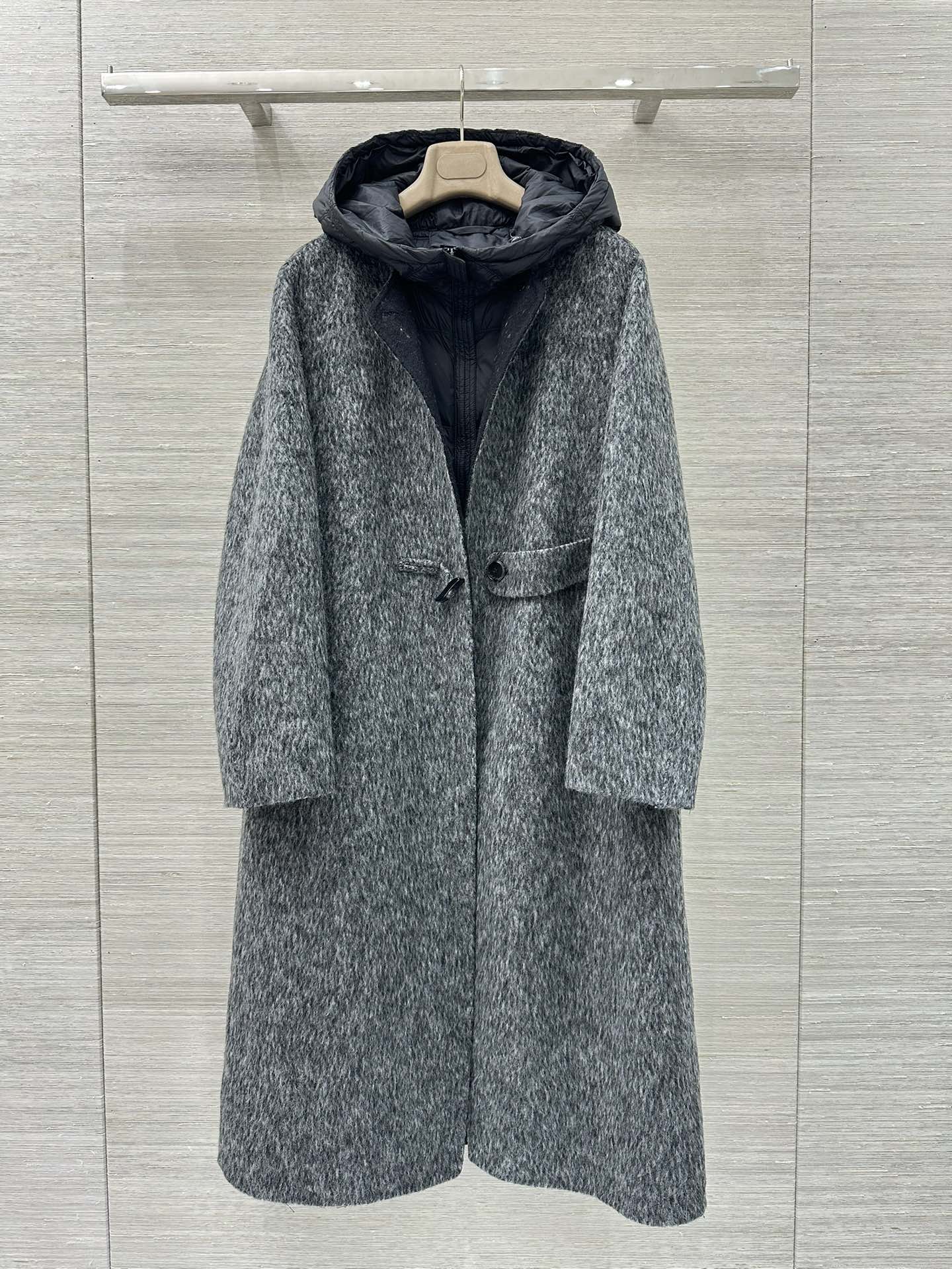 Women's Luxury Wool-Cashmere Blend Coat with Down Vest Two-Piece Set 3 i1757697333 902 8