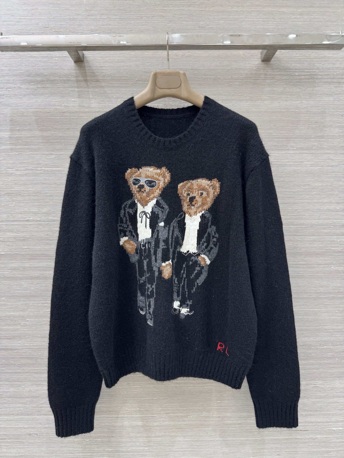 Ralph Lauren Bear Embroidered Wool-Blend Sweater - Classic Fit and Style