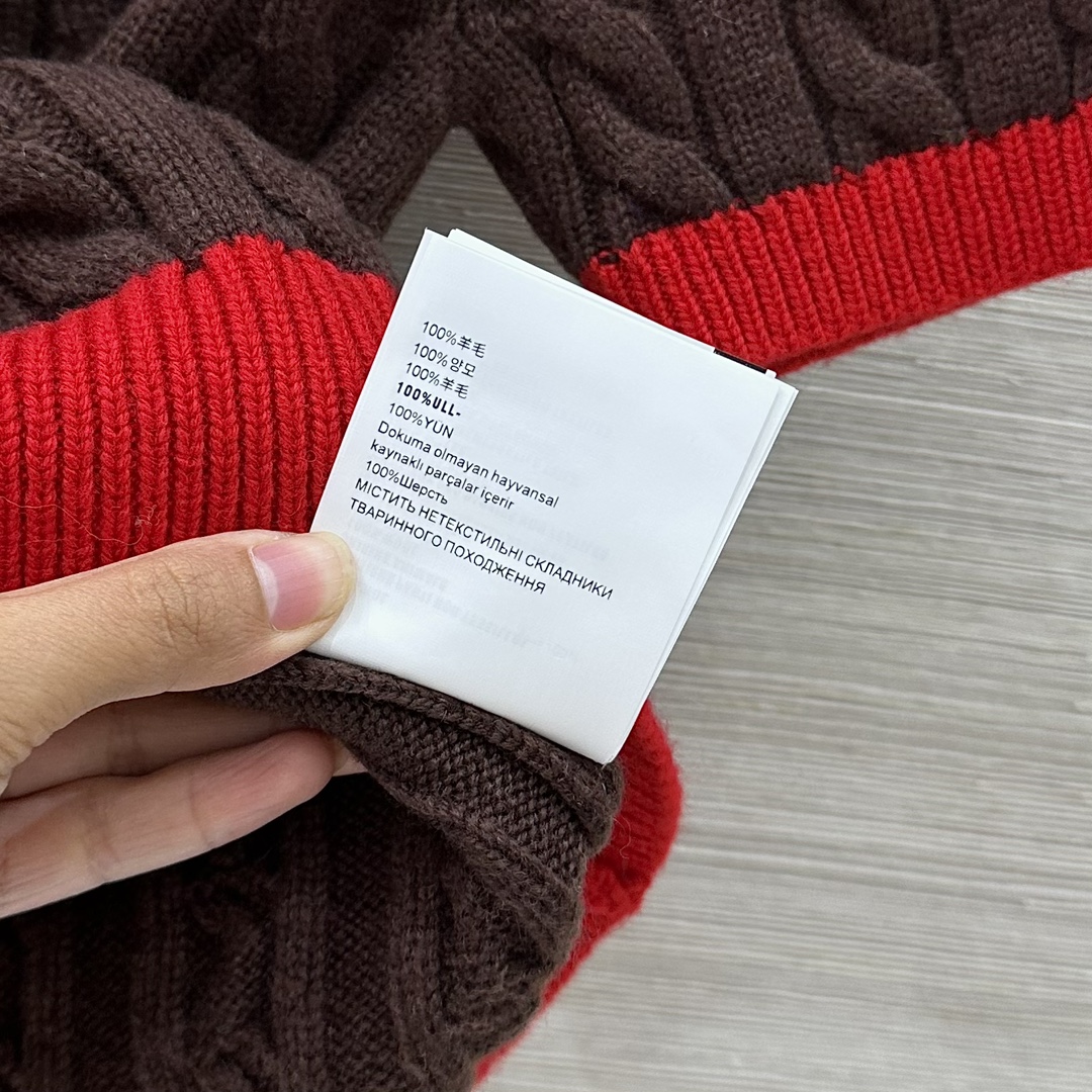 Miu Miu Women's Brown & Red Wool Blend Cable Knit Short Sleeve Top 8 i1758878308 1057 7