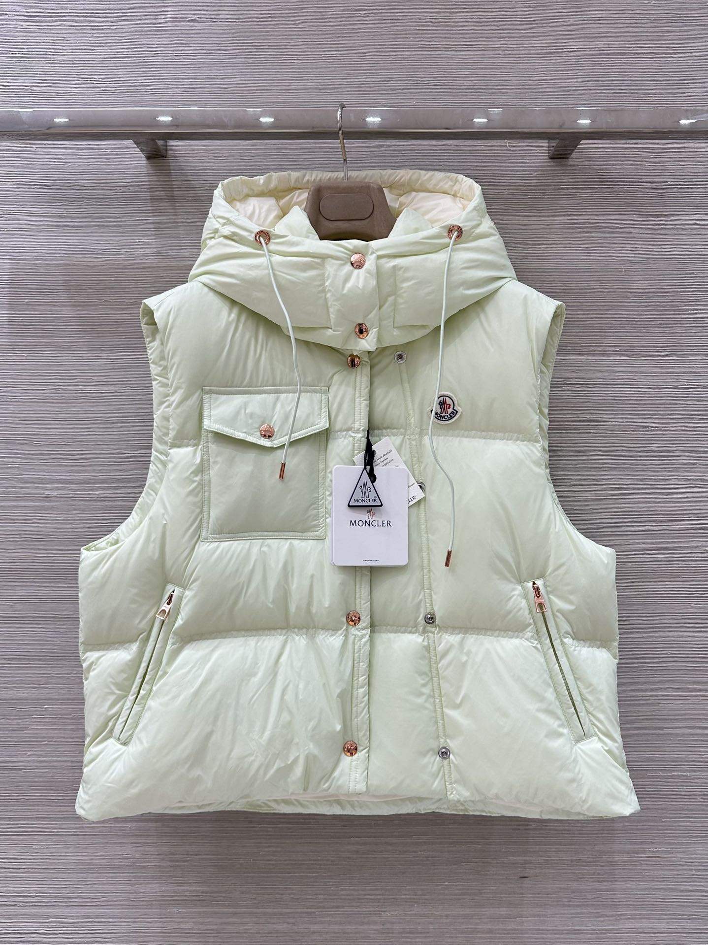 Moncler Women's Mambo Green Quilted Down Vest with Hood 1 i1758878485 9117 5