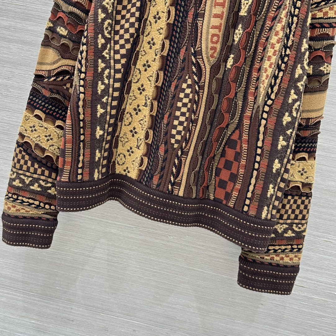Louis Vuitton x Nigo Monogram Jacquard Knit Sweater Long Sleeve Brown 5 i1759395640 5387 1