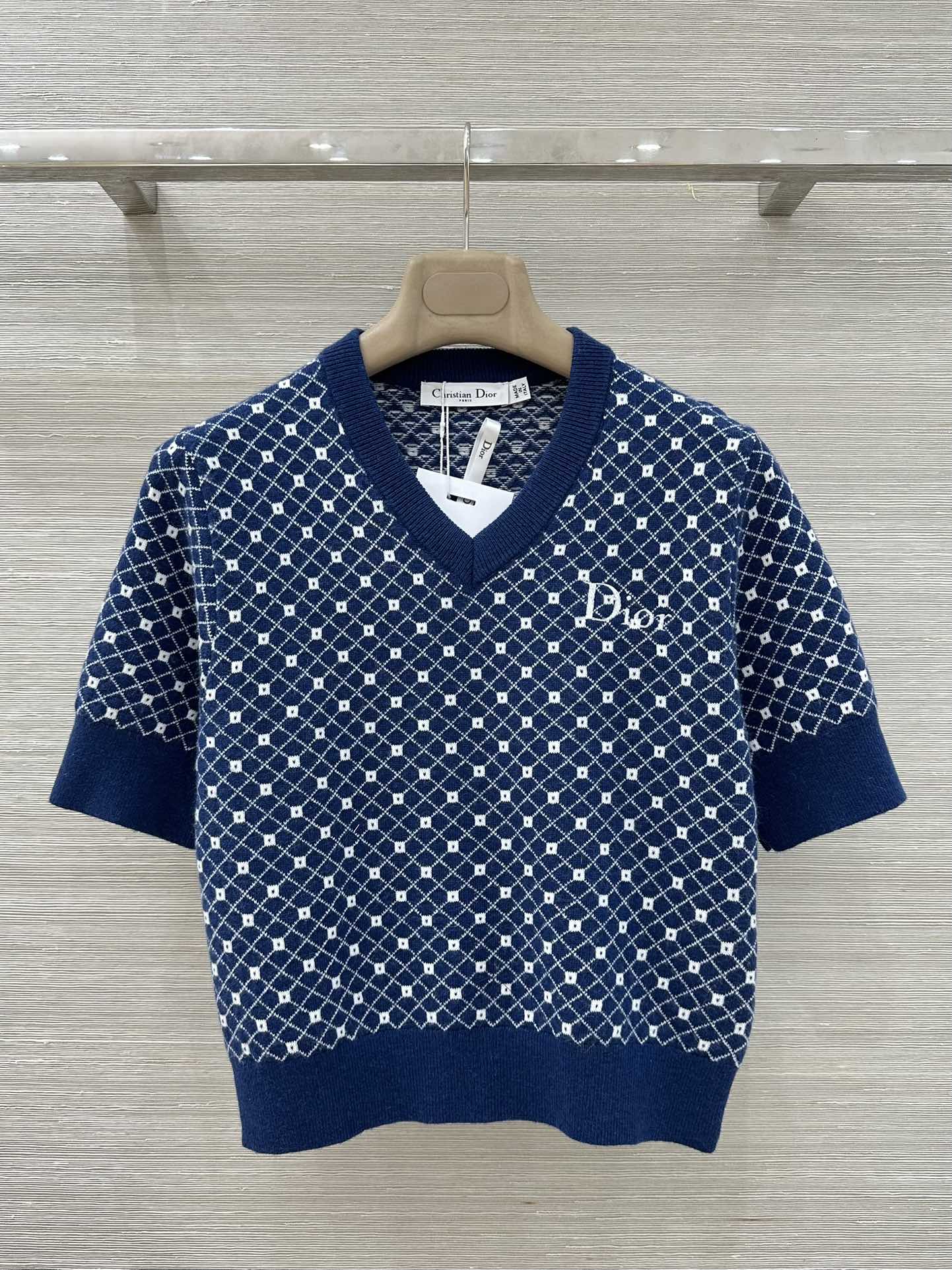 디올 여성 2026SS 자수 반팔 니트 레플리카 45634 Dior Women T Shirt