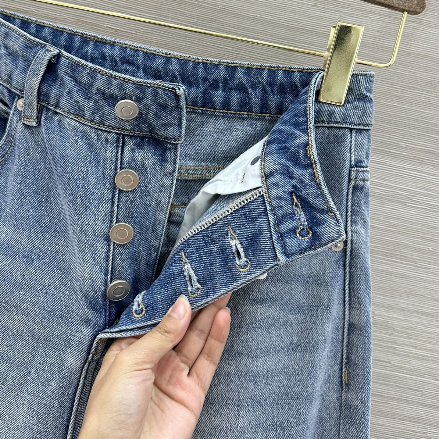 알렉산더왕 데미지 포켓 하이웨스트 데님 바지 97719 이미지 4