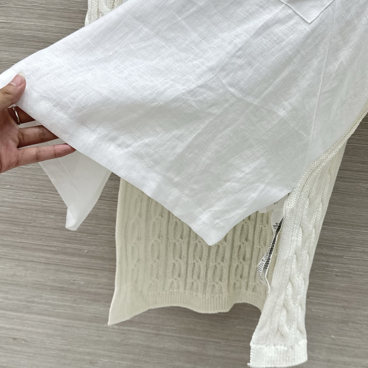막스마라 린넨 울 스플라이스 V넥 반팔 셔츠 97698 이미지 7