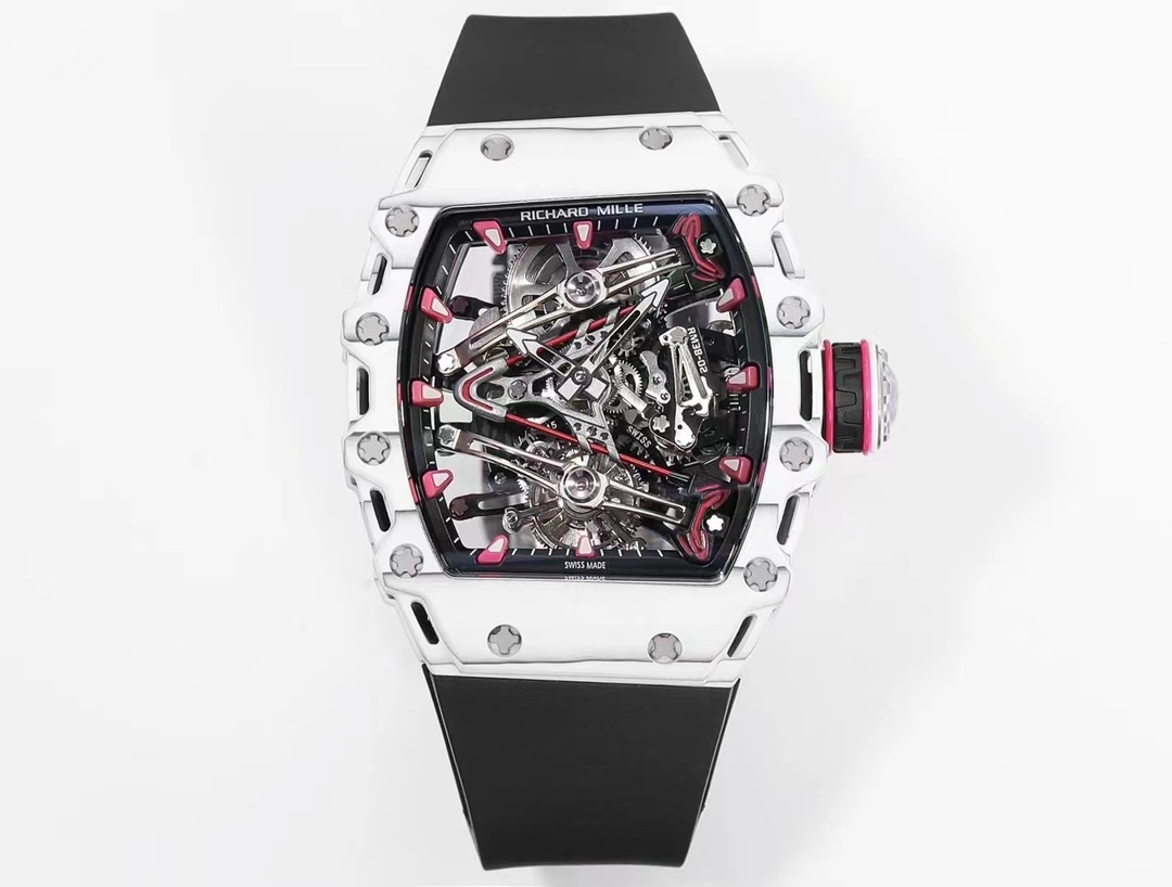 Richard Mille Reloj Rosa Rojo Blanco Trabajo abierto