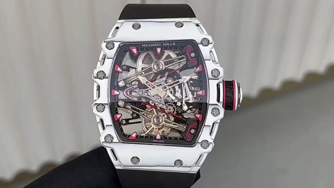 Richard Mille Reloj Rosa Rojo Blanco Trabajo abierto